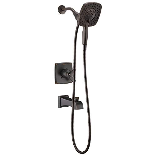 Delta Ashlyn 17 Serie Duschwanne und Duschverkleidung mit 2 Strahlarten Touch Clean In2ition 2-in-1 Handbrause mit Schlauch, venezianische Bronze T17464-RB-I (Ventil nicht enthalten) von Delta
