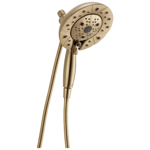 Delta Faucet 5-Spray In2ition Dual Duschkopf mit Handbrause H2Okinetic Gold Duschkopf mit Schlauch Duschköpfe Handbrause Magnetisches Andocken Champagner Bronze 58480-CZ-PK von Delta