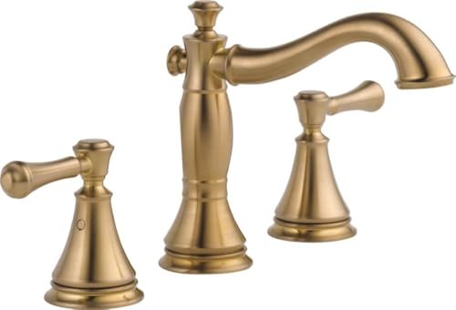 Delta Faucet Cassidy 3597LF-CZMPU weit verbreitete Badarmatur Gold Badezimmer Wasserhahn Waschbecken Wasserhahn Metall Ablauf Montage Champagner Bronze von Delta