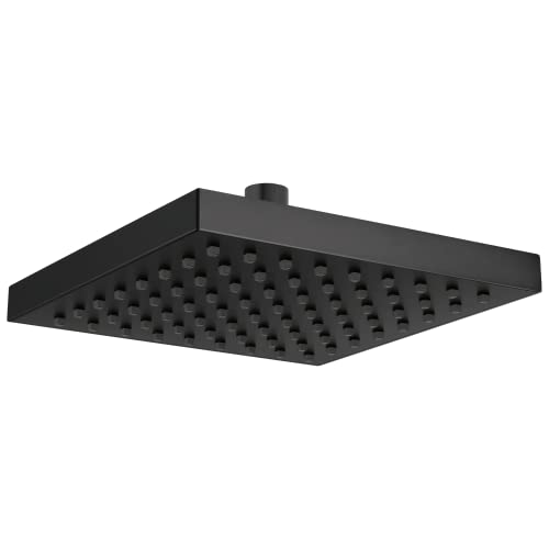 Delta-Wasserhahn Einzelstrahl Regendusche Schwarz, Regenduschkopf, schwarzer quadratischer Duschkopf, mattschwarzer Regenduschkopf, Delta Regendusche Metallduschkopf, mattschwarz 52841-BL von Delta