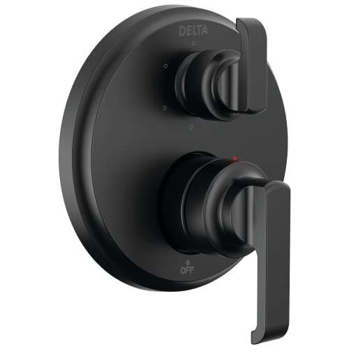 Delta Wasserhahn Tetra 14 Serie Mattschwarz 6-stufige integrierte Umstellventilverkleidung Kit, schwarzes Umstellventil-Verkleidungs-Set, Duschverkleidungsset, Mattschwarz T24989-BL (Ventil nicht im von Delta