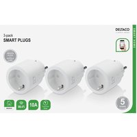 doppelt DELTACO Smart Home Steckdose, weiß, indoor, 3er Pack von Deltaco