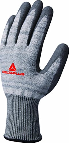 Delta Plus VECUT42GR07 Taeki S Feinstrickhandschuh, PU Beschichtete Handfläche, Grau, 07 von Deltaplus