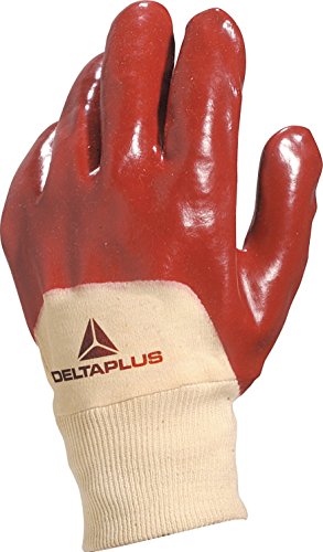 Delta Plus DA10908 Handschuh aus Rotem PVC mit Perforiertem Rücken, Rot, 08 von Deltaplus