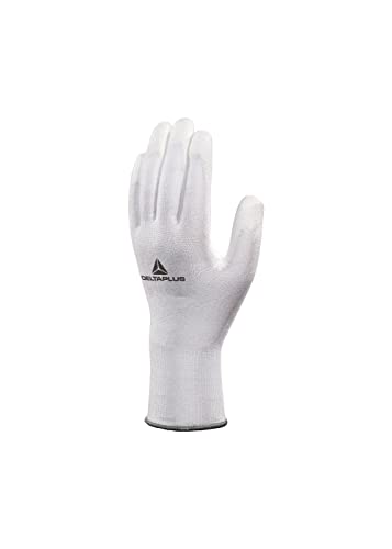 Delta Plus VECUT32BC06 Deltanocut Feinstrickhandschuh, PU Beschichtete Handfläche, Weiß, 06 von Deltaplus