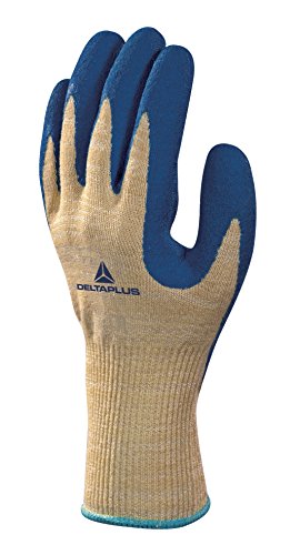 Delta Plus VECUT45BL09 Aramid Feinstrickhandschuh, Latex Beschichtete Handfläche, Gelb-Blau, 09 von Deltaplus