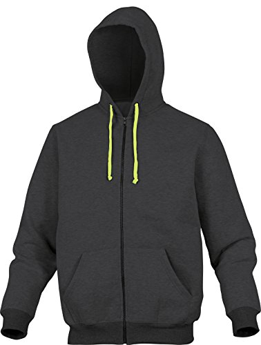Deltaplus CENTOGJTM Sweatshirt-Jacke Aus Molton Polyester/Baumwolle, Grau-Gelb, Größe M von Deltaplus