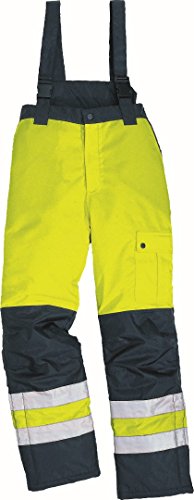 Deltaplus FARGOHVJAGT Warme Signalhose Aus Polyester Mit Pu-Beschichtung, Neongelb-Marineblau, Größe L von Deltaplus