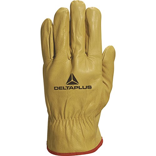 Deltaplus FBJA4910 Handschuh Ganz Aus Gelbem Rindsnarbenleder, Gelb, Größe 10 von Deltaplus