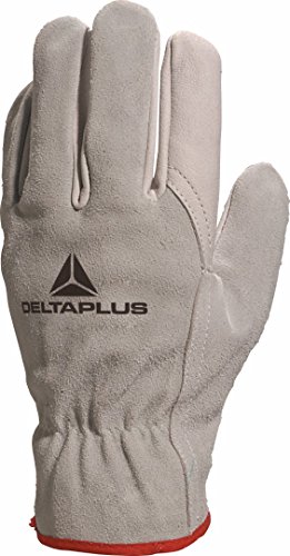Deltaplus FCN2908 Handschuh Mit Handfläche Aus Rindsnarbenleder / Rücken Aus Grauem Spaltleder, Natur, Größe 08 von Deltaplus
