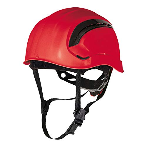 Deltaplus GRAWIROFL Belüfteter Bauhelm - Bergsteigerhelm-Stil, Rot, Größe Einstellbar von Deltaplus