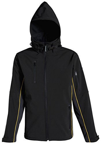 Deltaplus HORTENJ3X Jacke Aus "Softshell" Polyester / Elasthan Mit 3 Laminierte Schichten, Schwarz-Gelb, Größe 3XL von Deltaplus