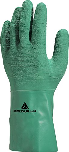 Deltaplus LAT5010 Naturlatex-Handschuhe Auf Baumwolljersey Träger - Länge: 30 Cm, Grün, Größe 10/11 von Deltaplus