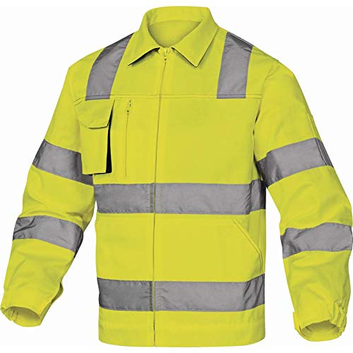 Deltaplus M2VHVJG3X Mach2 Hochsichtbarer Arbeitsjacke Aus Baumwolle / Polyester, Neongelb-Grau, Größe 3XL von Deltaplus