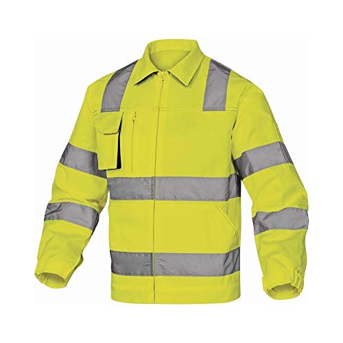 Deltaplus M2VHVJGXX Mach2 Hochsichtbarer Arbeitsjacke Aus Baumwolle / Polyester, Neongelb-Grau, Größe XXL von Deltaplus