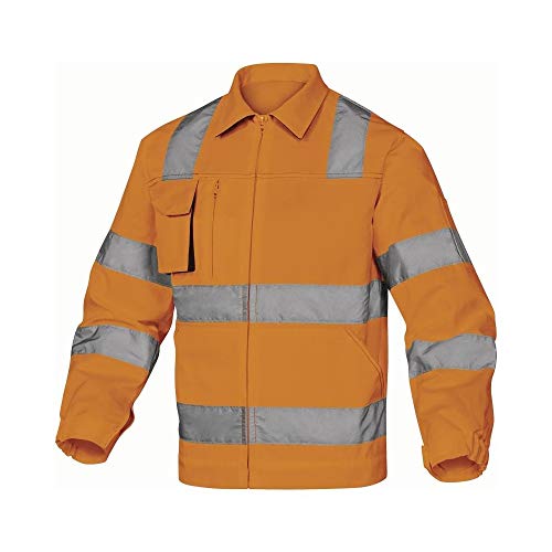 Deltaplus M2VHVOGGT Mach2 Hochsichtbarer Arbeitsjacke Aus Baumwolle / Polyester, Neonorange-Grau, Größe L von Deltaplus