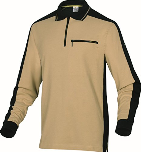 Deltaplus M5POLBETM Poloshirt Mach Spirit Aus 100% Baumwolle, Beige-Schwarz, Größe M von Deltaplus