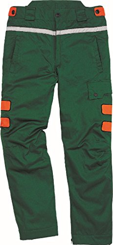 Deltaplus MELE3VETM Waldarbeiterhose - Futter Mit Kettengestrickener Schnittschutz-Komplex, Grün-Orange, Größe M von Deltaplus