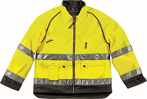 Deltaplus MHVESJATM Mach Hochsichtbarer Arbeitsjacke Aus Baumwolle / Polyester, Neongelb-Grau, Größe M von Deltaplus