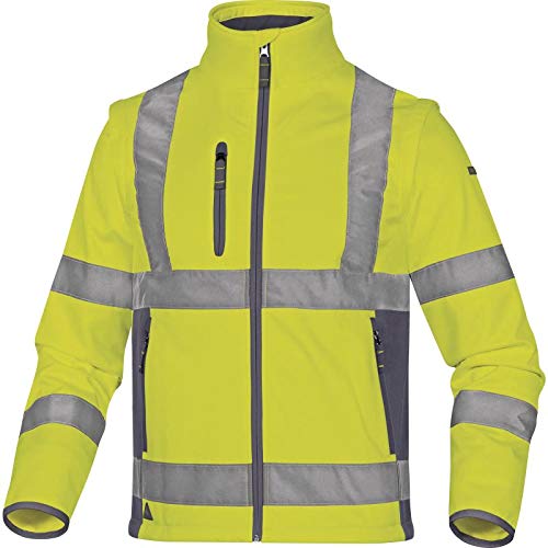 Deltaplus MOON2JG3X Jacke Aus "Softshell" Polyester / Elasthan Mit 3 Laminierte Schichten, Neongelb-Grau, Größe 3XL von Deltaplus