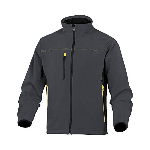 Deltaplus MYSENGJPT Softshell-Jacke 96% Polyester 4% Elasthan, Grau-Gelb, Größe S von Deltaplus