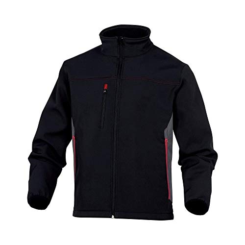 Deltaplus MYSENNRXX Softshell-Jacke 96% Polyester 4% Elasthan, Schwarz-Rot, Größe XXL von Deltaplus