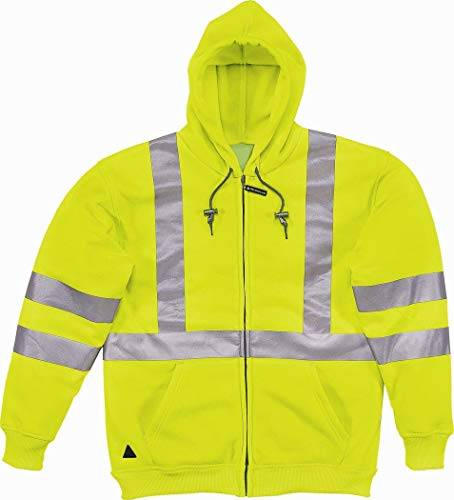 Deltaplus RESCUHVJAGT Hochsichtbarer Sweater Jacke Aus Molton Polyester, Neongelb, Größe L von Deltaplus