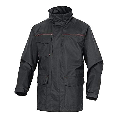 Deltaplus SLIGONRGT Leichter Parka Aus Oxford Polyester Mit Pu-Beschichtung - Polyester Netzmesh Futter (Abgestimmt Auf Das Sortiment Mach Und Panostyle), Schwarz-Rot, Größe L von Deltaplus