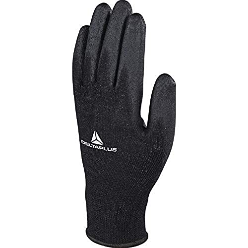 Deltaplus VE702PN07 Polyester Feinstrickhandschuh / Handfläche Pu, Schwarz, Größe 07 von Deltaplus