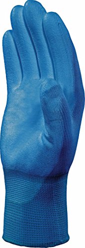 Deltaplus VECUT10BL06 Feinstrickhandschuh Polyamide - Pu-Beschichtete Handfläche, Blau, Größe 06 von Deltaplus