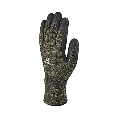 Deltaplus VV731NO10 Strickhandschuh Polycotton/Para-Aramid - Handfläche Mit Latex-Beschichtung, Schwarz, Größe 10 von Deltaplus