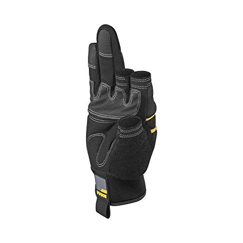 Deltaplus VV905NO10 Handschuh 3 Geschnitte Fingerspitzer. Handschuh Mit Handinnenfläche Aus Kunstleder - Handrücken Polyester / Elasthan, Schwarz-Gelb, Größe 10 von Deltaplus