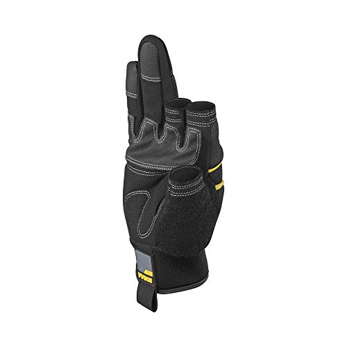 Deltaplus VV905NO11 Handschuh 3 Geschnitte Fingerspitzer. Handschuh Mit Handinnenfläche Aus Kunstleder - Handrücken Polyester / Elasthan, Schwarz-Gelb, Größe 11 von Deltaplus