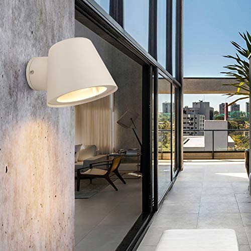 Minimalistische Weiße Wandleuchten für den Außenbereich, Wandleuchten für modernes Design, Landschaftsdekoration Anthrazit-Außenlampenbeschläge Gu10-Sockel (Gu10-Lampe enthalten) von Deluce