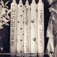 Kerze Kerzen Muttertag Schwarz Weiß Geschenk Muttertagsgeschenk von DeluettjeWarkstee