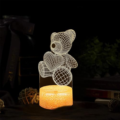 Deluisho 3D Teddybär Illusion Lampe, 3D Teddybär Lampe, 3D Illusion Nachtlicht, Kinder Bär Thema Raumdekoration Licht, Kreative Geschenk, 5V USB Betrieben Deluisho 3D Teddybär Illusion Lampe, 3D Teddybär Lampe, 3D Illusion Nachtlicht, Kinder Bär Thema Raumdekoration Licht, Kreative Geschenk, 5V USB Betrieben von Deluisho