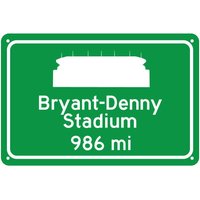 Alabama Crimson Tide - Bryant-Denny Stadium Miles To Road Sign Individualisiere Die Entfernung von DelusionalSign