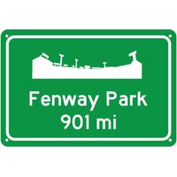 Boston Red Sox - Fenway Park Miles To Stadium Road Schild Individualisiere Die Entfernung von DelusionalSign