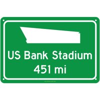 Custom Minnesota Vikings Us Bank Stadium - Miles To Highway Road Schild Individualisiere Die Entfernung von DelusionalSign
