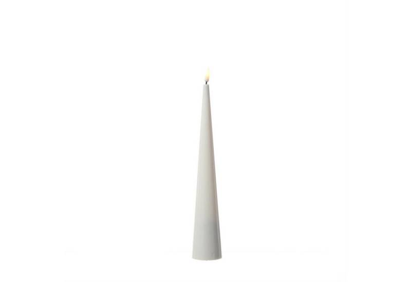 Deluxe Homeart LED-Kerze LED Kegelkerze Lea Deluxe Lack Kegelform flackernd H: 28cm weiß (1-tlg) von Deluxe Homeart