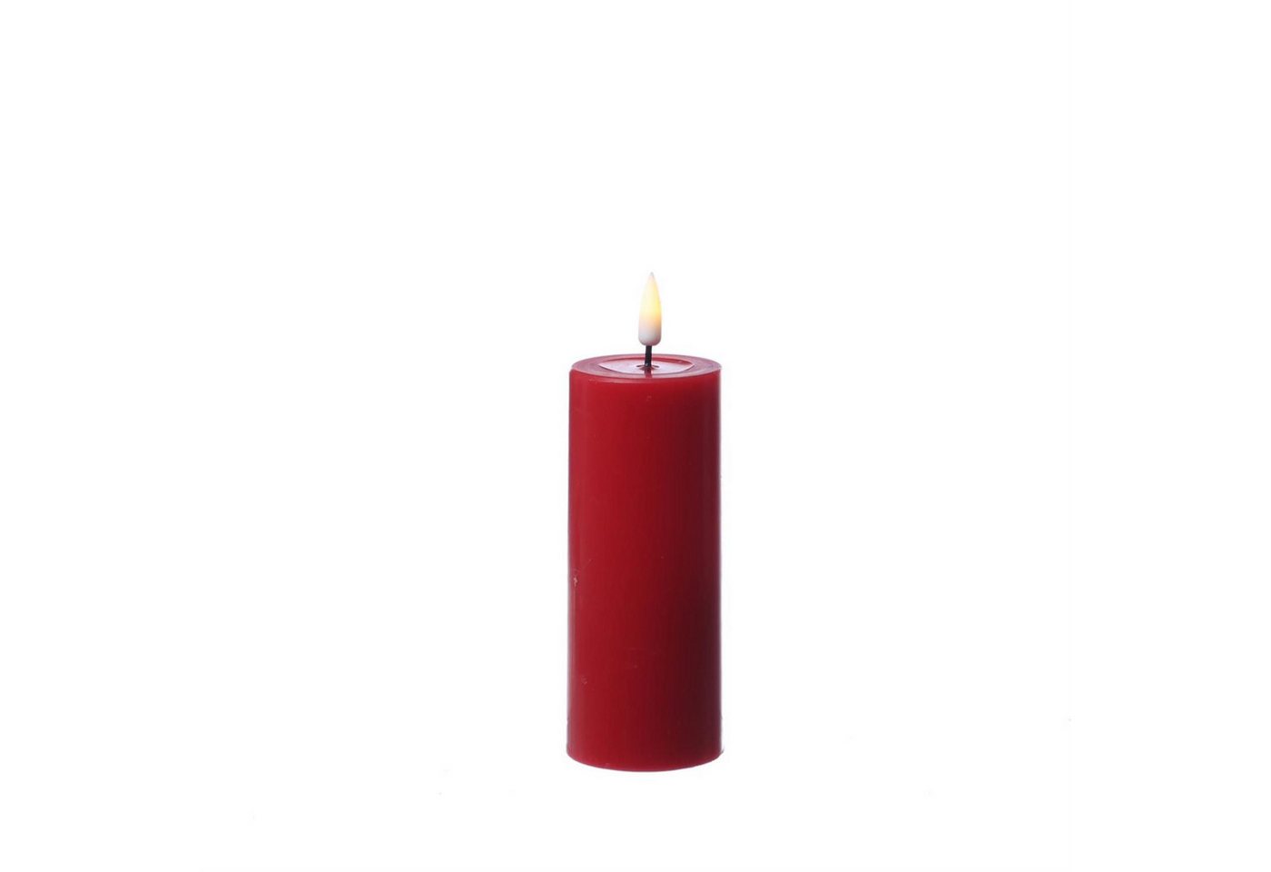 Deluxe Homeart LED-Kerze Mia Deluxe Echtwachs Wachsspiegel flackernd H: 12,5cm D: 5cm rot (1-tlg) von Deluxe Homeart
