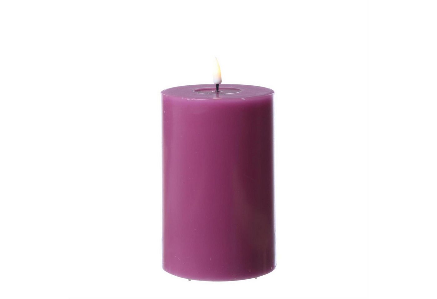 Deluxe Homeart LED-Kerze LED Kerze Mia Echtwachs 3D Flamme flackernd H: 15cm D: 10cm malve (1-tlg) von Deluxe Homeart