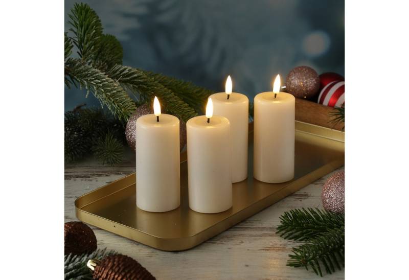 Deluxe Homeart LED-Kerze LED Kerzenset MIA Echtwachs Deluxe H: 10cm mit Batterien/Fernb. 4St. (4-tlg) von Deluxe Homeart