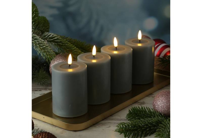 Deluxe Homeart LED-Kerze LED Kerzenset MIA Echtwachs Deluxe H: 10cm mit Batterien/Fernb. 4St. (4-tlg) von Deluxe Homeart