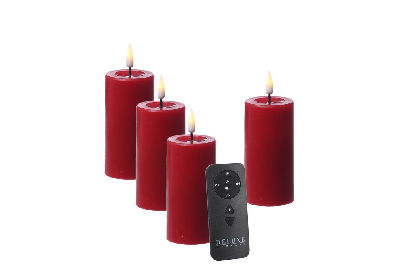 Deluxe Homeart LED-Kerze LED Kerzenset MIA Echtwachs Deluxe H: 10cm mit Batterien/Fernb. 4St. (4-tlg) von Deluxe Homeart