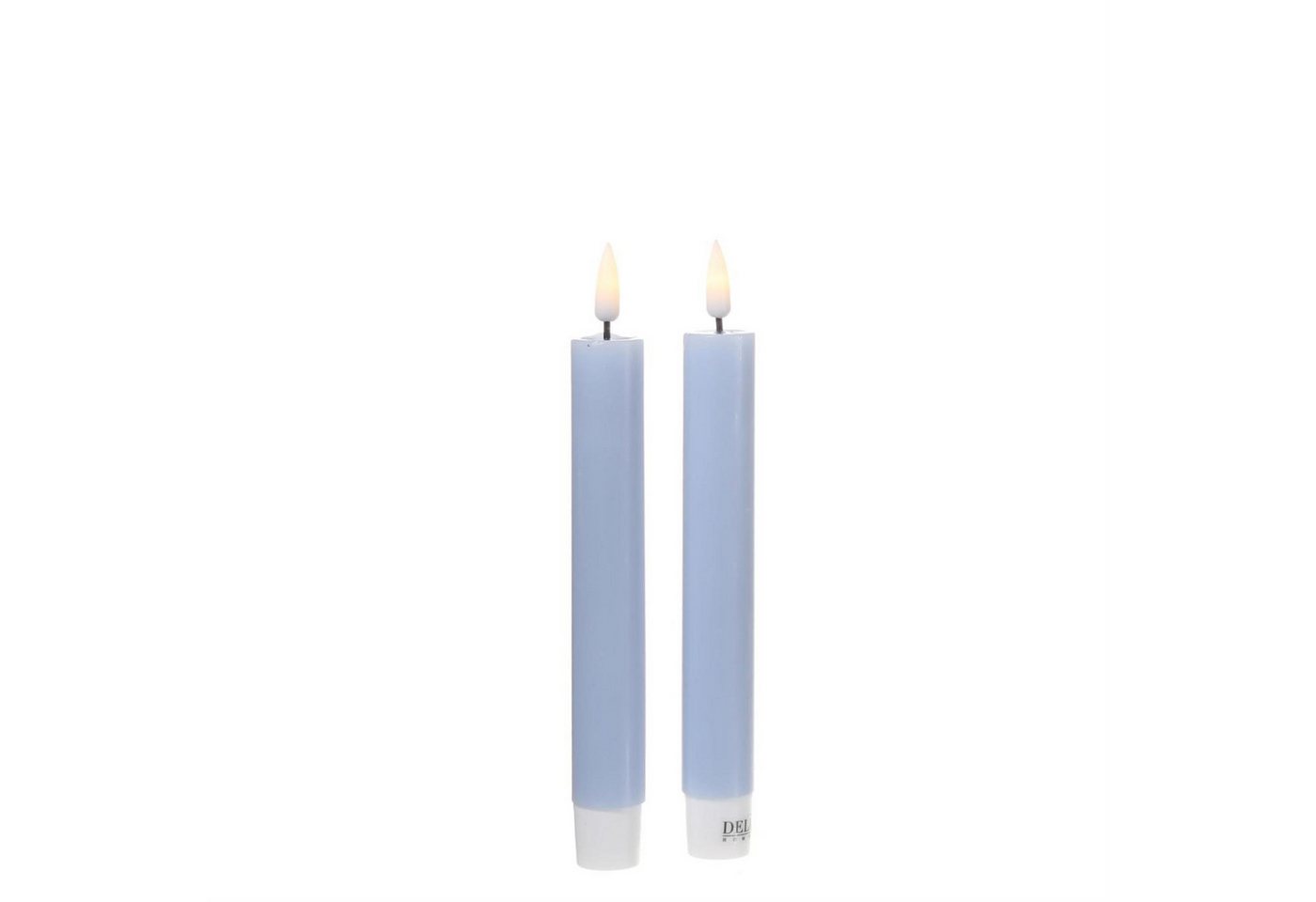 Deluxe Homeart LED-Kerze LED Stabkerzen Mia Tafelkerzen Echtwachs flackernd H: 15cm blau 2Stk (2-tlg) von Deluxe Homeart