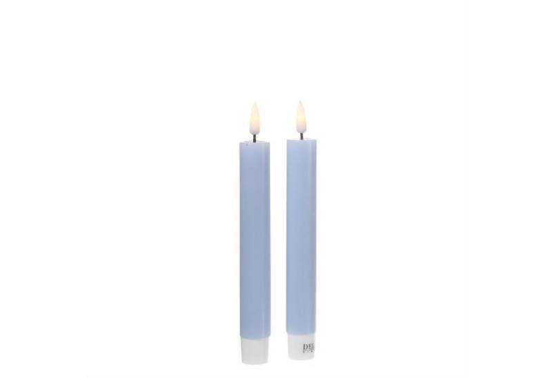 Deluxe Homeart LED-Kerze LED Stabkerzen Mia Tafelkerzen Echtwachs flackernd H: 15cm blau 2Stk (2-tlg) von Deluxe Homeart