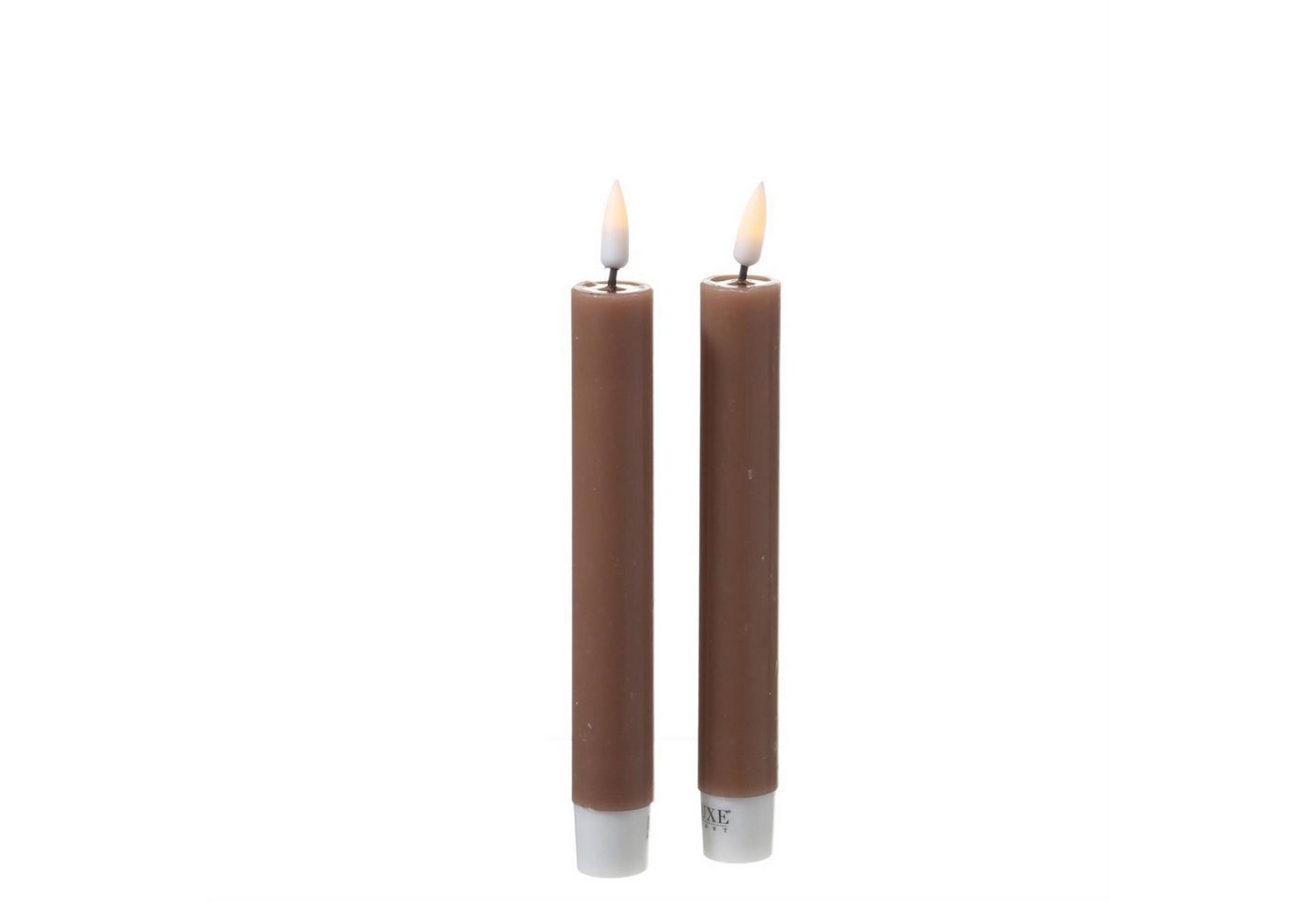Deluxe Homeart LED-Kerze LED Stabkerzen Mia Tafelkerzen Echtwachs flackernd H:15cm karamell 2St (2-tlg) von Deluxe Homeart
