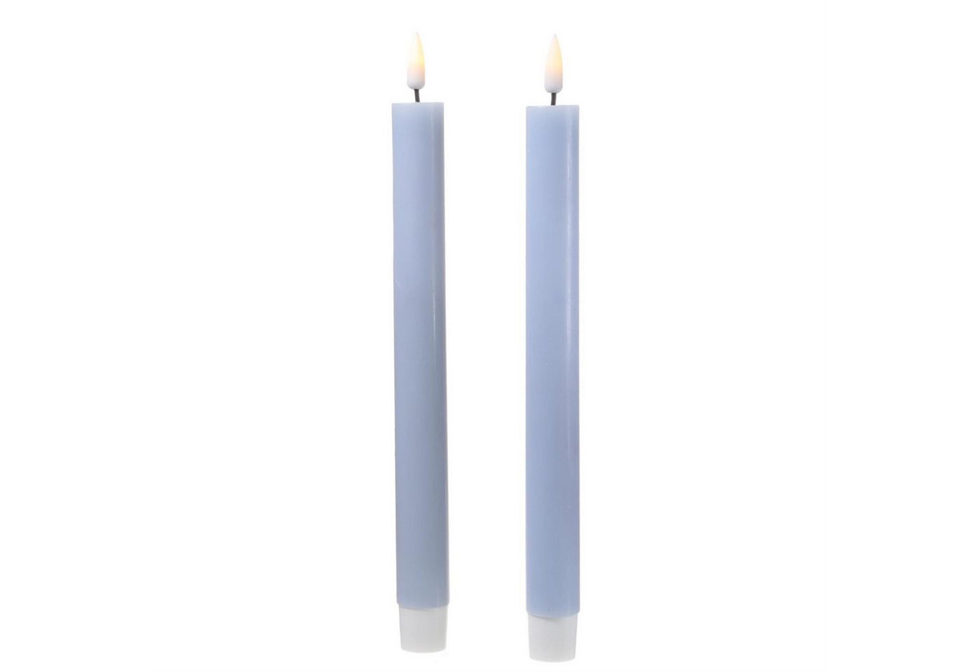 Deluxe Homeart LED-Kerze LED Stabkerzen Mia Tafelkerzen Echtwachs flackernd H: 24cm blau 2Stk (2-tlg) von Deluxe Homeart