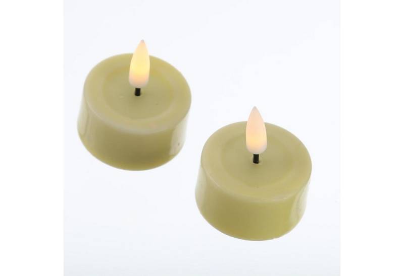 Deluxe Homeart LED-Kerze LED Teelichter MIA flackernd mit Batterie D: 4,1cm gelb 2 Stück (2-tlg) von Deluxe Homeart